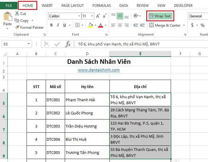 Xuống dòng trong Excel 2 xuống dòng trong excel