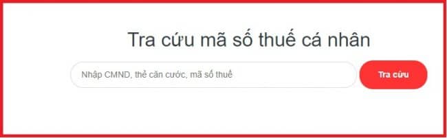 Bước 2: Điền số Chứng minh nhân dân vào ô Chứng minh thư tra cứu mã số thuế cá nhân và doanh nghiệp
